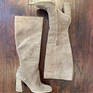Dolce Vita Fynn Boots Truffle Suede Size 6.5 Tan Knee High Neutral
